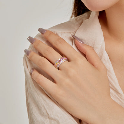 [Windsor Jewelry]Radiant Colorful Radiant Cut Daily Ring