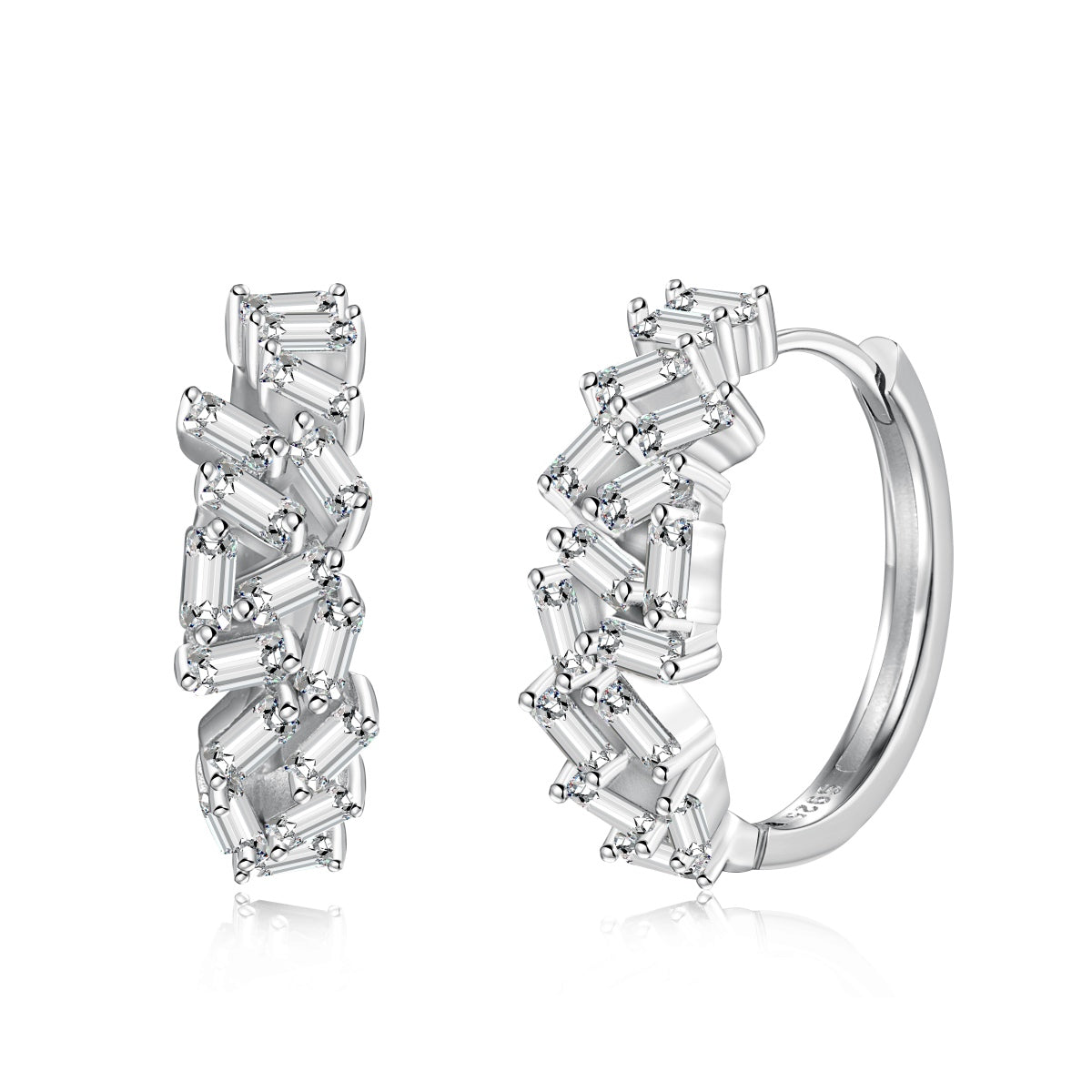 [Windsor Jewelry]Dazzling Colorful Emerald Cut Daily Earrings