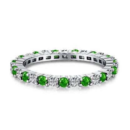 [Windsor Jewelry]Exquisite Colorful Round Cut Tennis Ring