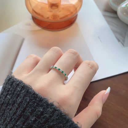 [Windsor Jewelry]Exquisite Colorful Round Cut Tennis Ring