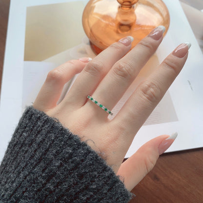 [Windsor Jewelry]Exquisite Colorful Round Cut Tennis Ring
