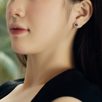 [Windsor Jewelry]Four-Leaf Clover Flower Shaped Earrings