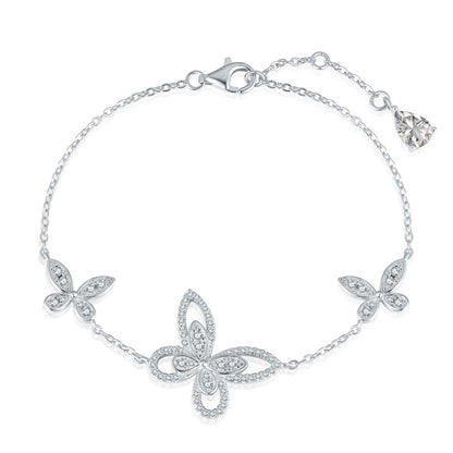[Windsor Jewelry]Delicate Butterfly Pendant Bracelet