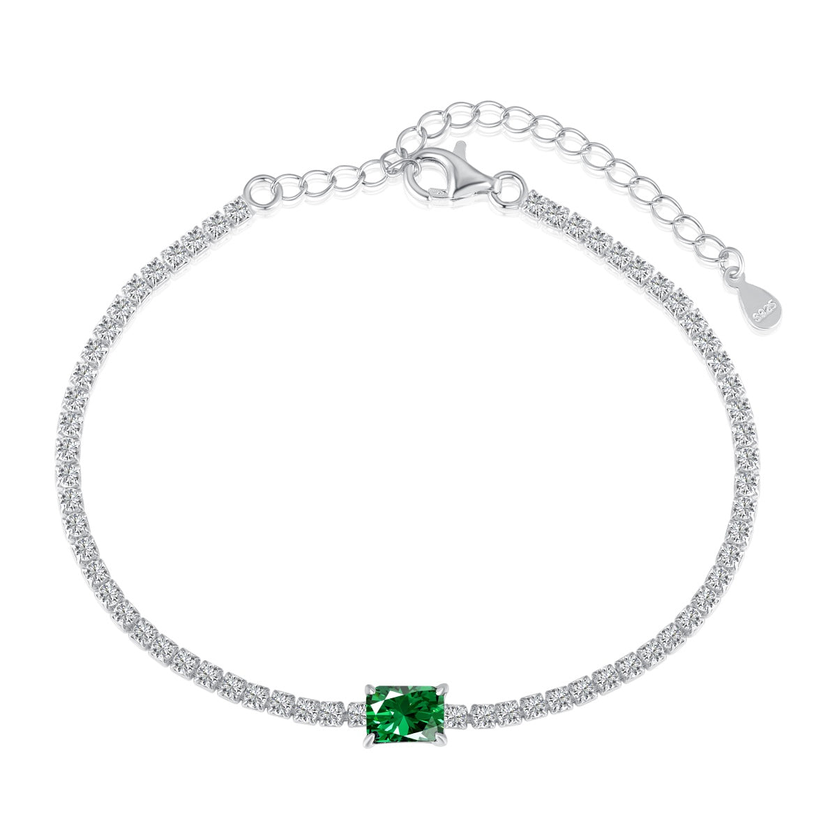 [Windsor Jewelry]1.0 Carat Unique Emerald Cut Banquet Bracelet