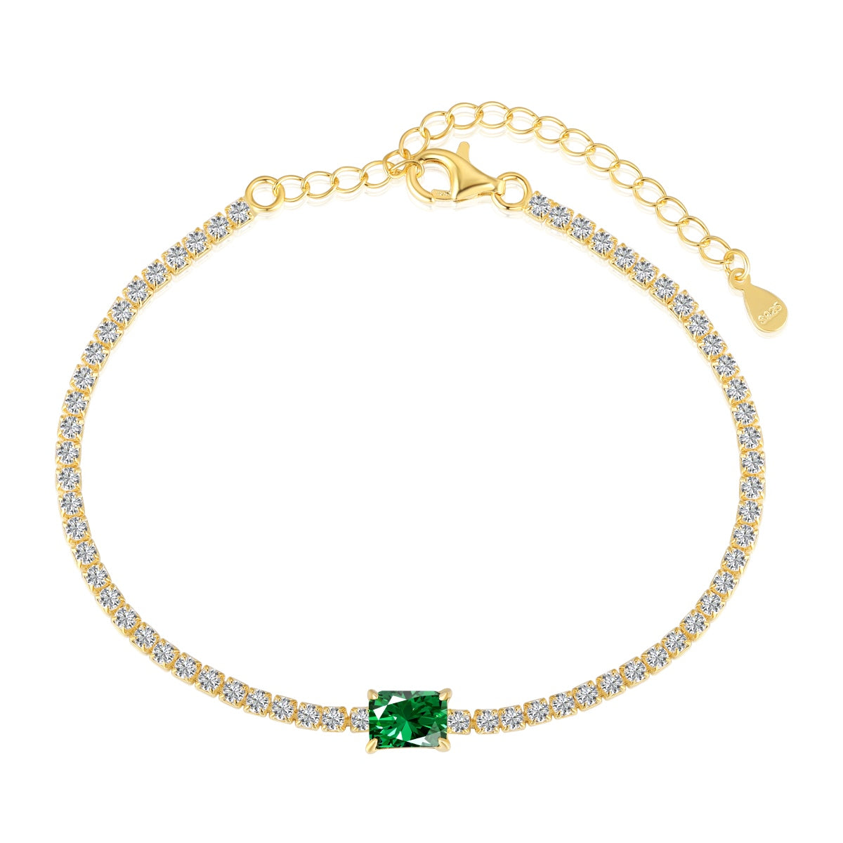 [Windsor Jewelry]1.0 Carat Unique Emerald Cut Banquet Bracelet
