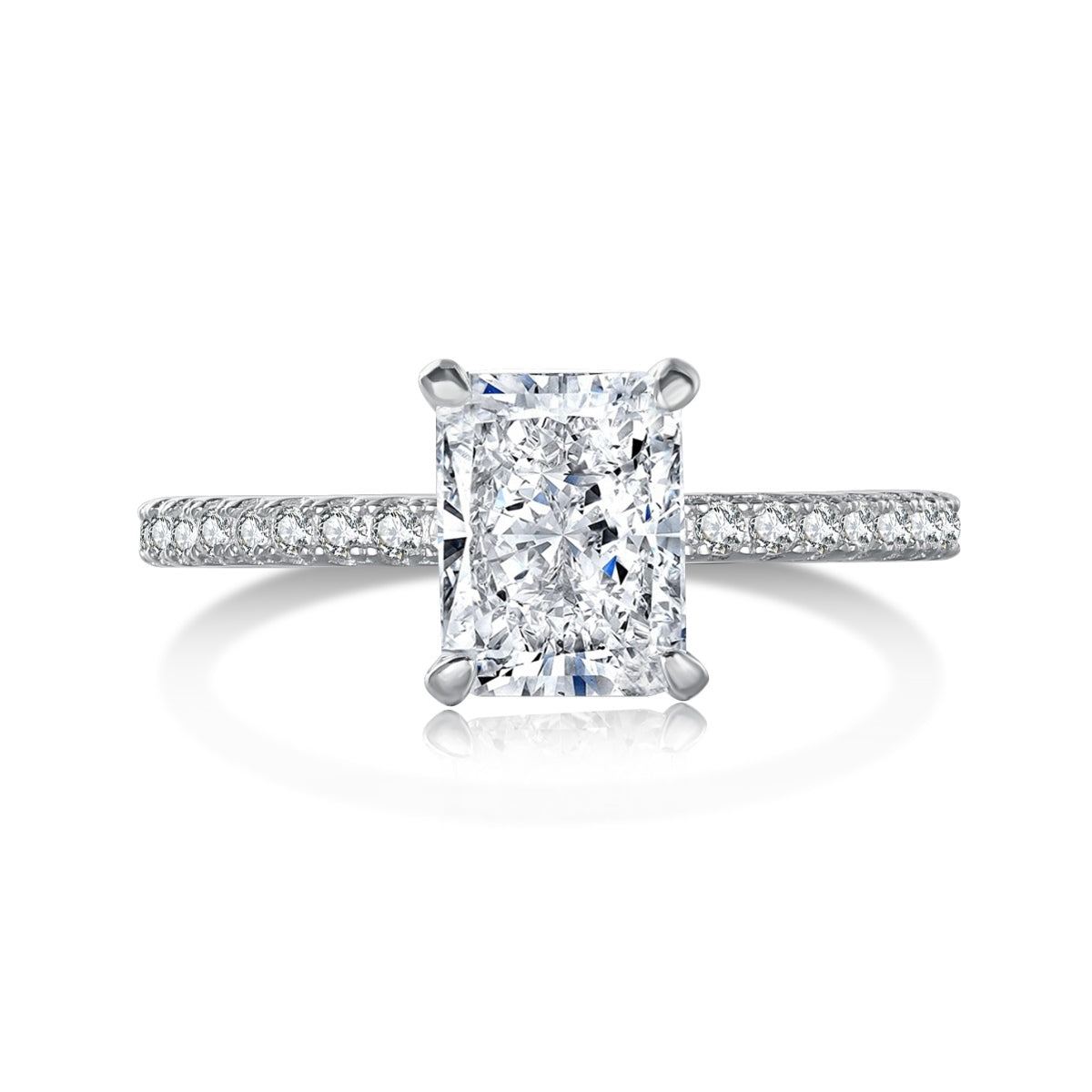 [Windsor Jewelry]2.0 Carat Dazzling Sparkling Radiant Cut Party Ring