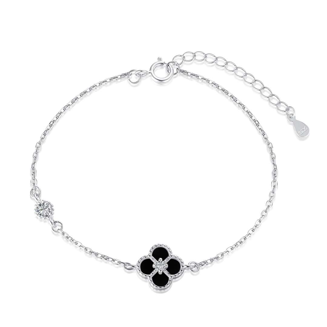 [Windsor Jewelry]Delicate Four Leaf Clover Bracelet