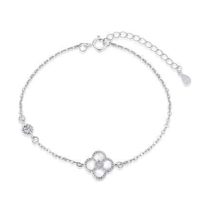 [Windsor Jewelry]Delicate Four Leaf Clover Bracelet