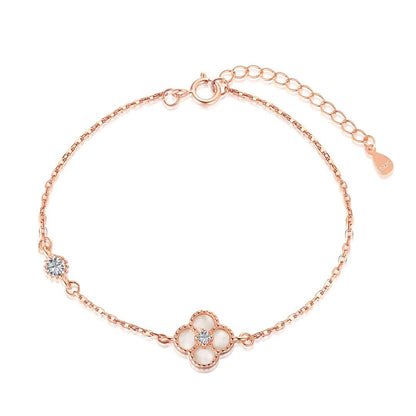 [Windsor Jewelry]Delicate Four Leaf Clover Bracelet