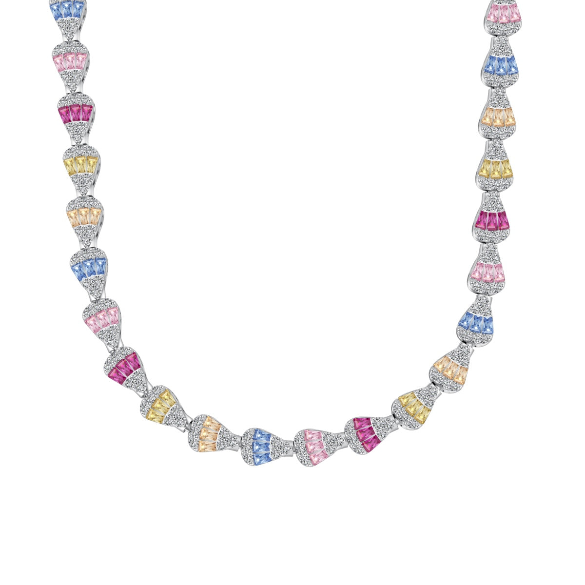 [Windsor Jewelry]Radiant Colorful Rainbow Necklace