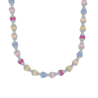 [Windsor Jewelry]Radiant Colorful Rainbow Necklace