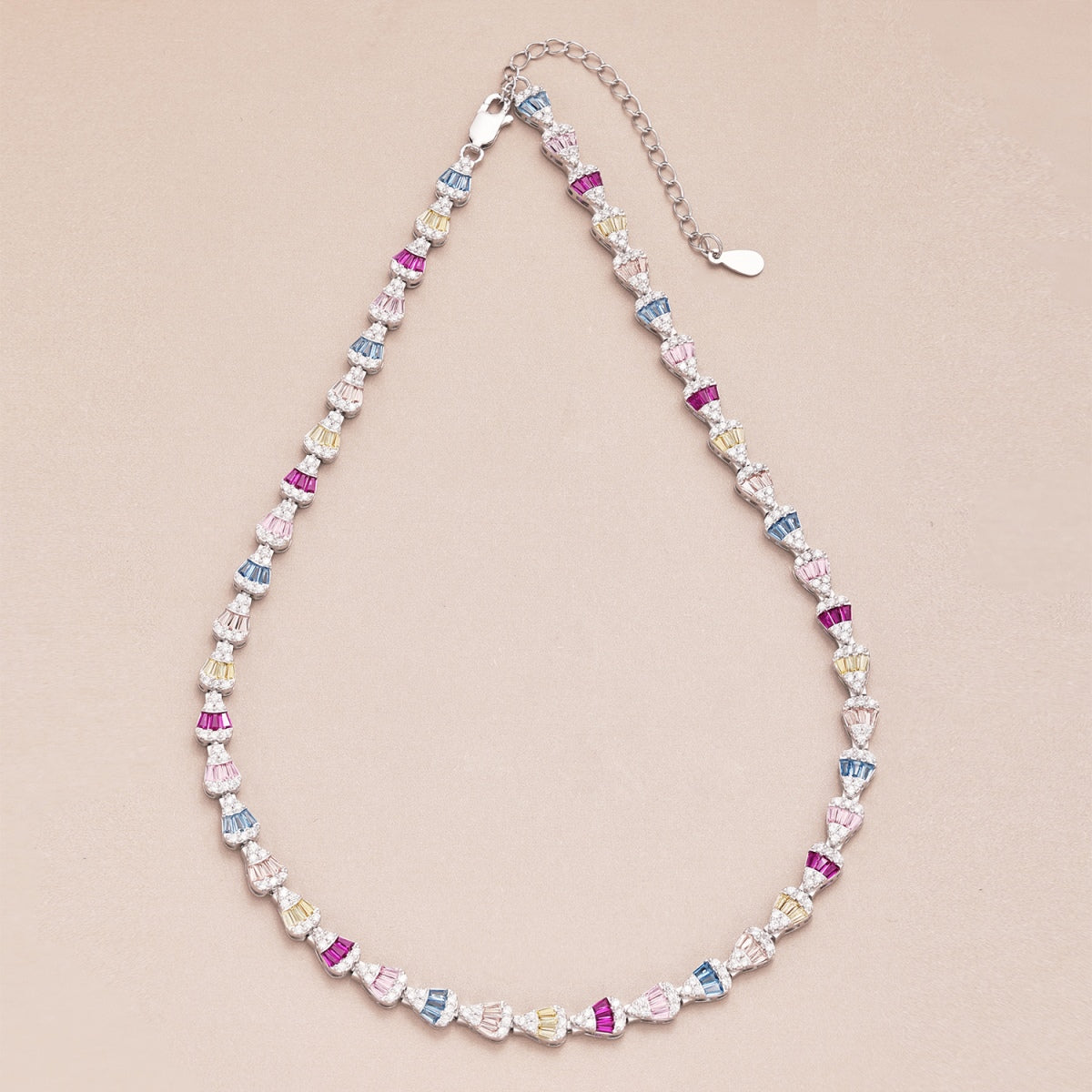 [Windsor Jewelry]Radiant Colorful Rainbow Necklace