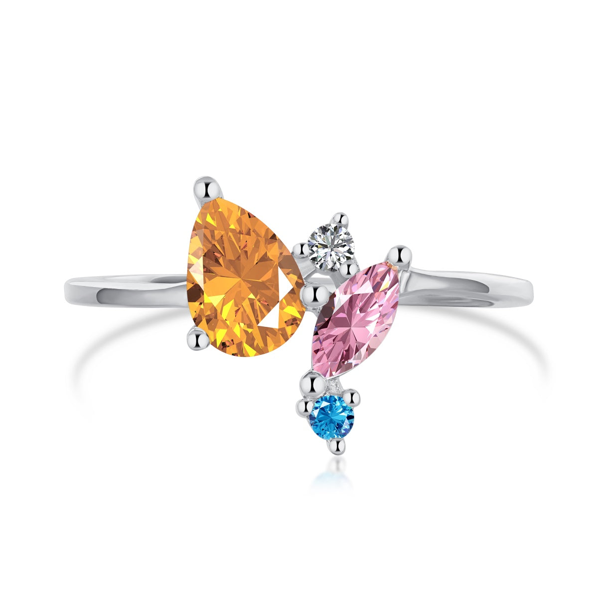 [Windsor Jewelry]Radiant Colorful Multi Cut Daily Ring
