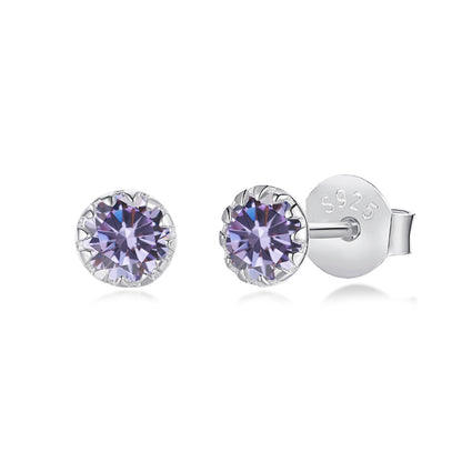 [Windsor Jewelry]Sparkling Colorful Round Shape Earrings