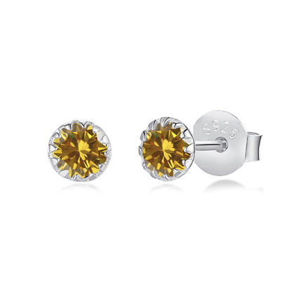 [Windsor Jewelry]Sparkling Colorful Round Shape Earrings