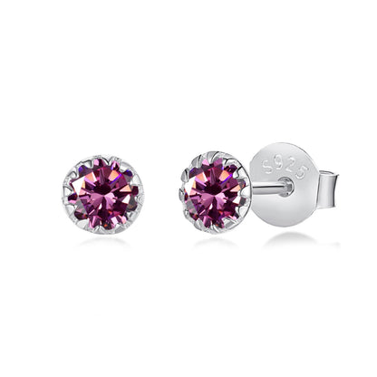 [Windsor Jewelry]Sparkling Colorful Round Shape Earrings