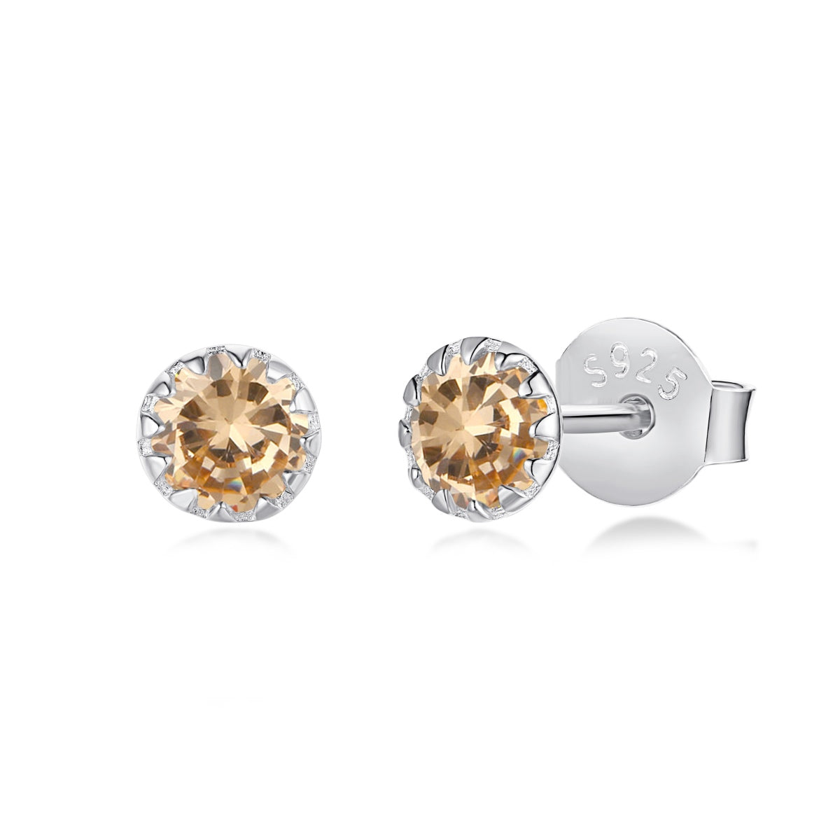 [Windsor Jewelry]Sparkling Colorful Round Shape Earrings