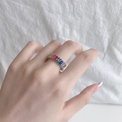 [Windsor Jewelry]Unique Colorful Radiant Cut RIng