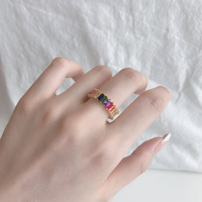 [Windsor Jewelry]Unique Colorful Radiant Cut RIng
