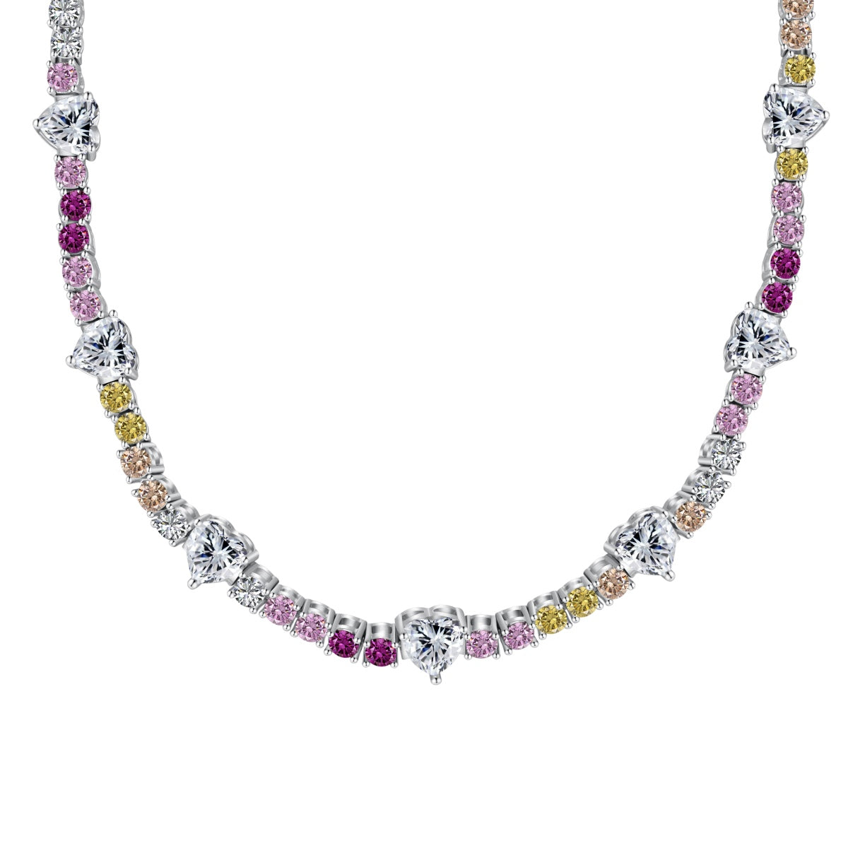 [Windsor Jewelry]Delicate Colorful Rainbow Tennis Chain
