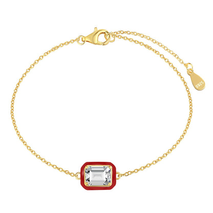 [Windsor Jewelry]2.0 Carat Sparkling Colorful Emerald Cut Daily Bracelet