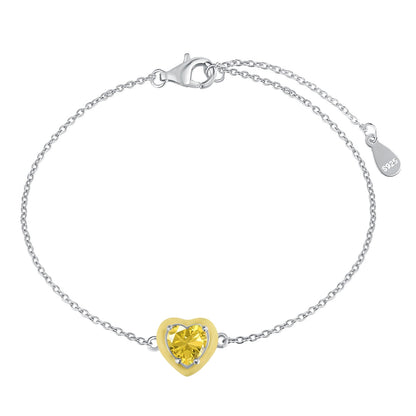 [Windsor Jewelry]Sparkling Romantic Heart Shape Lover Bracelet