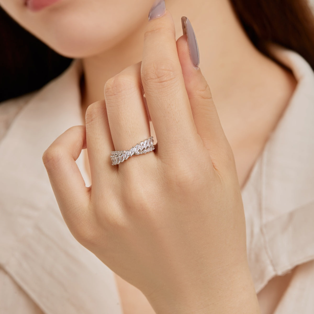 [Windsor Jewelry]Unique Colorful Marquise Cut Daily Ring