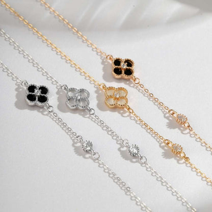 [Windsor Jewelry]Delicate Four Leaf Clover Bracelet