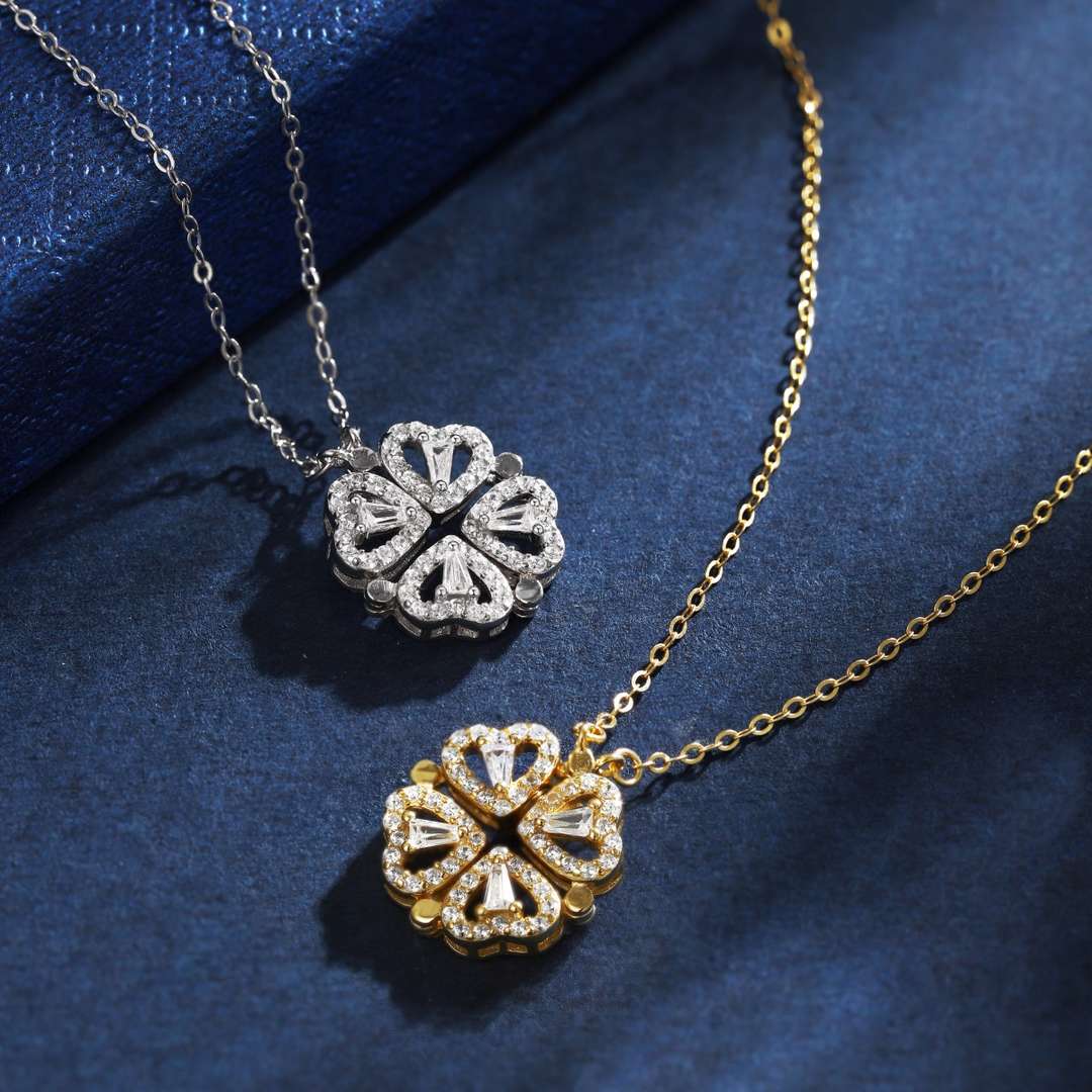 [Windsor Jewelry]Ornate Heart Cut Flower Shape Necklace