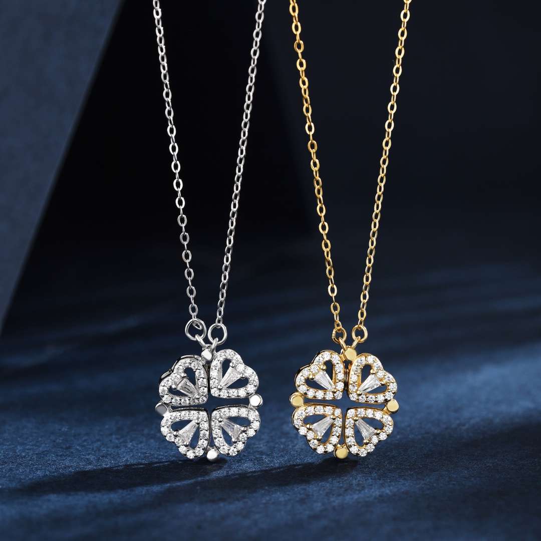 [Windsor Jewelry]Ornate Heart Cut Flower Shape Necklace
