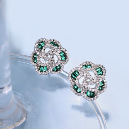 [Windsor Jewelry]Exquisite Flower Shape Daily Earrings