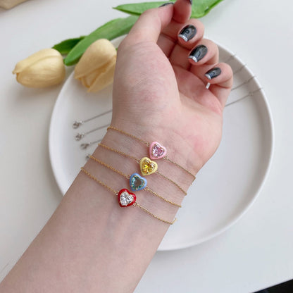 [Windsor Jewelry]Sparkling Romantic Heart Shape Lover Bracelet