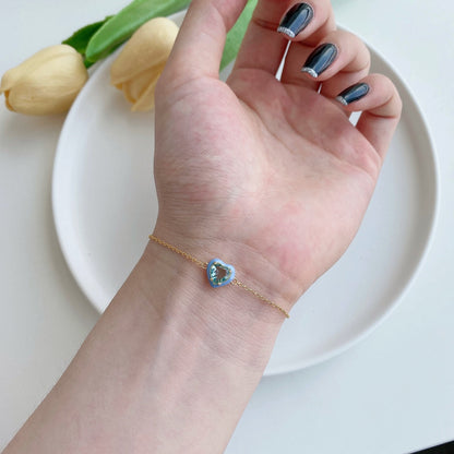 [Windsor Jewelry]Sparkling Romantic Heart Shape Lover Bracelet