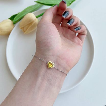 [Windsor Jewelry]Sparkling Romantic Heart Shape Lover Bracelet