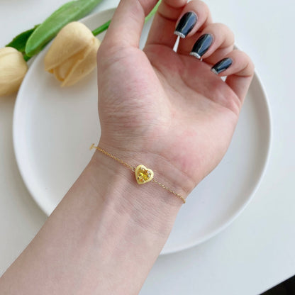 [Windsor Jewelry]Sparkling Romantic Heart Shape Lover Bracelet