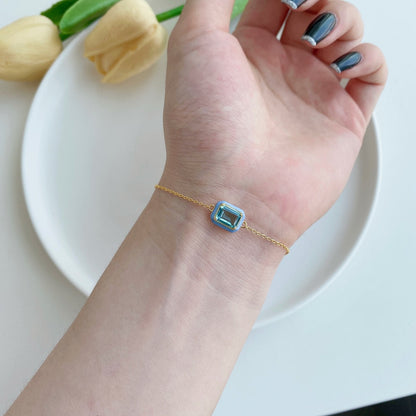 [Windsor Jewelry]2.0 Carat Sparkling Colorful Emerald Cut Daily Bracelet