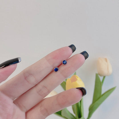 [Windsor Jewelry]Sparkling Colorful Round Shape Earrings