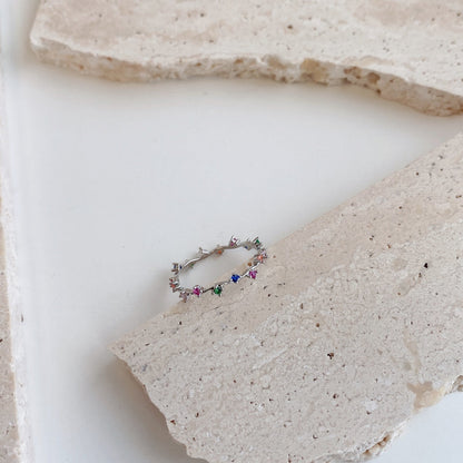 [Windsor Jewelry]Radiant Colorful Round Cut Daily Ring