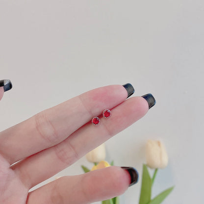 [Windsor Jewelry]Sparkling Colorful Round Shape Earrings