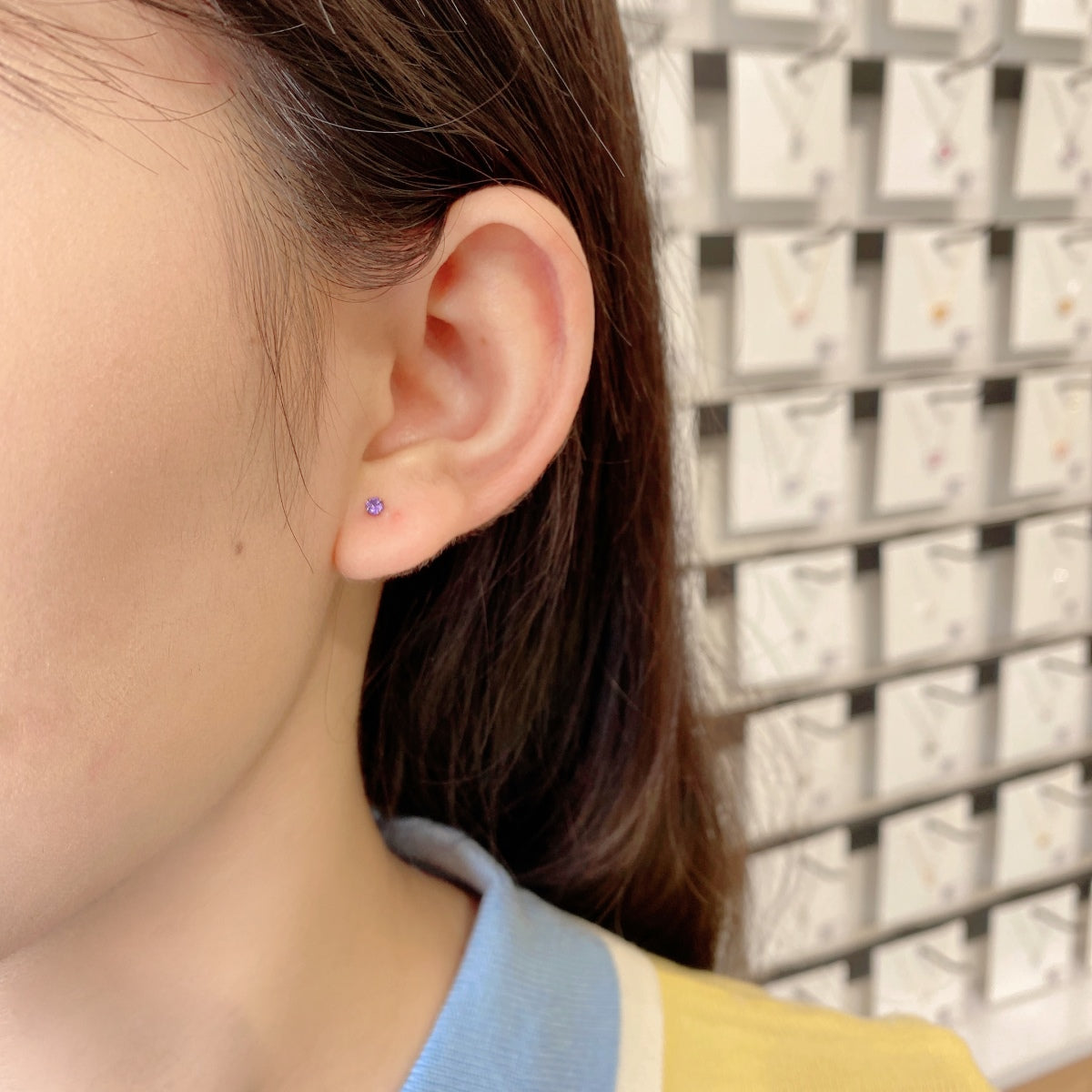 [Windsor Jewelry]Delicate Solitaire Earrings