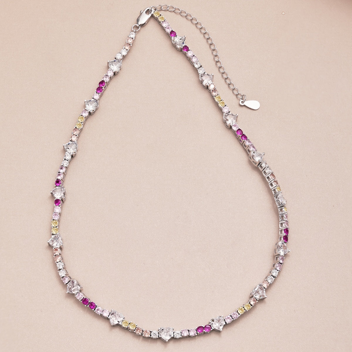 [Windsor Jewelry]Delicate Colorful Rainbow Tennis Chain