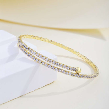 [Windsor Jewelry]Row of Diamonds Round Fashion Bracelet
