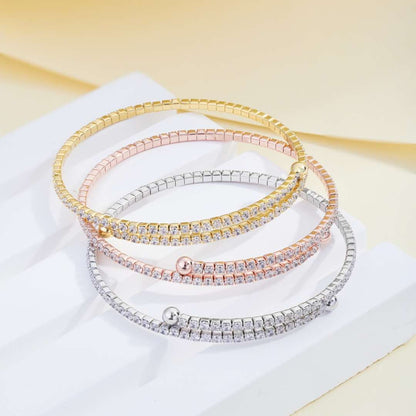 [Windsor Jewelry]Row of Diamonds Round Fashion Bracelet