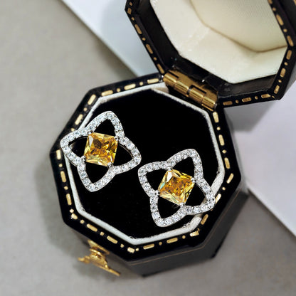 [Windsor Jewelry]Elegant Star Shape Princess Cut Daily Earrings