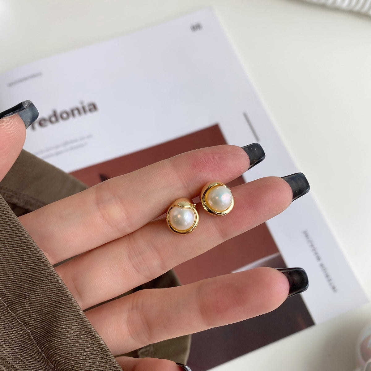 [Windsor Jewelry]Dainty Bread Pearl Earrings