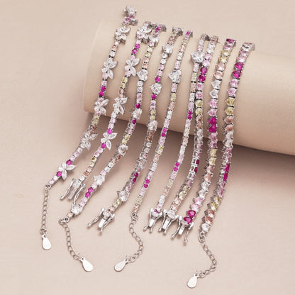 [Windsor Jewelry]Sparkling Colorful Full Heart Tennis Necklace