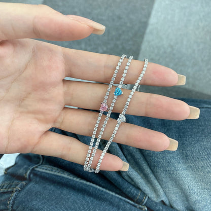 [Windsor Jewelry]0.5 Carat Elegant Romantic Heart Shape Lover Bracelet