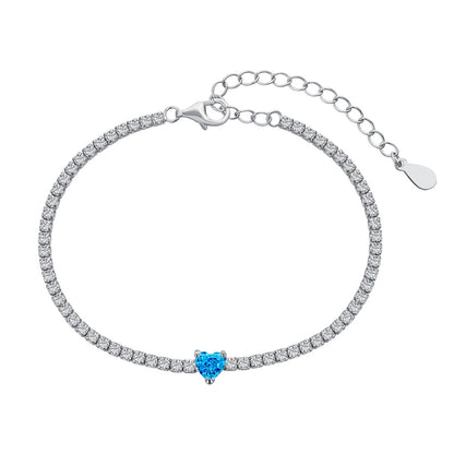 [Windsor Jewelry]0.5 Carat Elegant Romantic Heart Shape Lover Bracelet