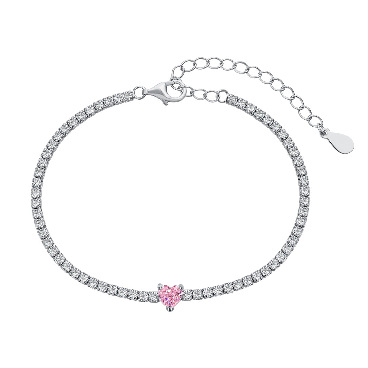 [Windsor Jewelry]0.5 Carat Elegant Romantic Heart Shape Lover Bracelet
