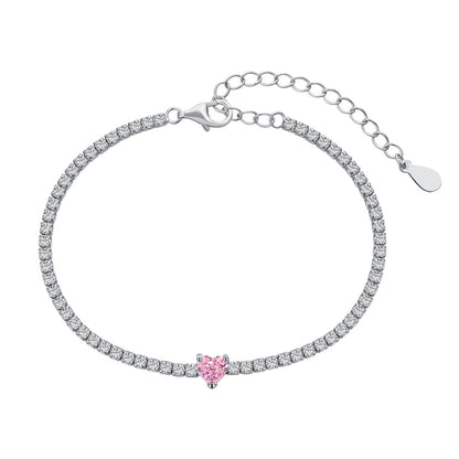 [Windsor Jewelry]0.5 Carat Elegant Romantic Heart Shape Lover Bracelet